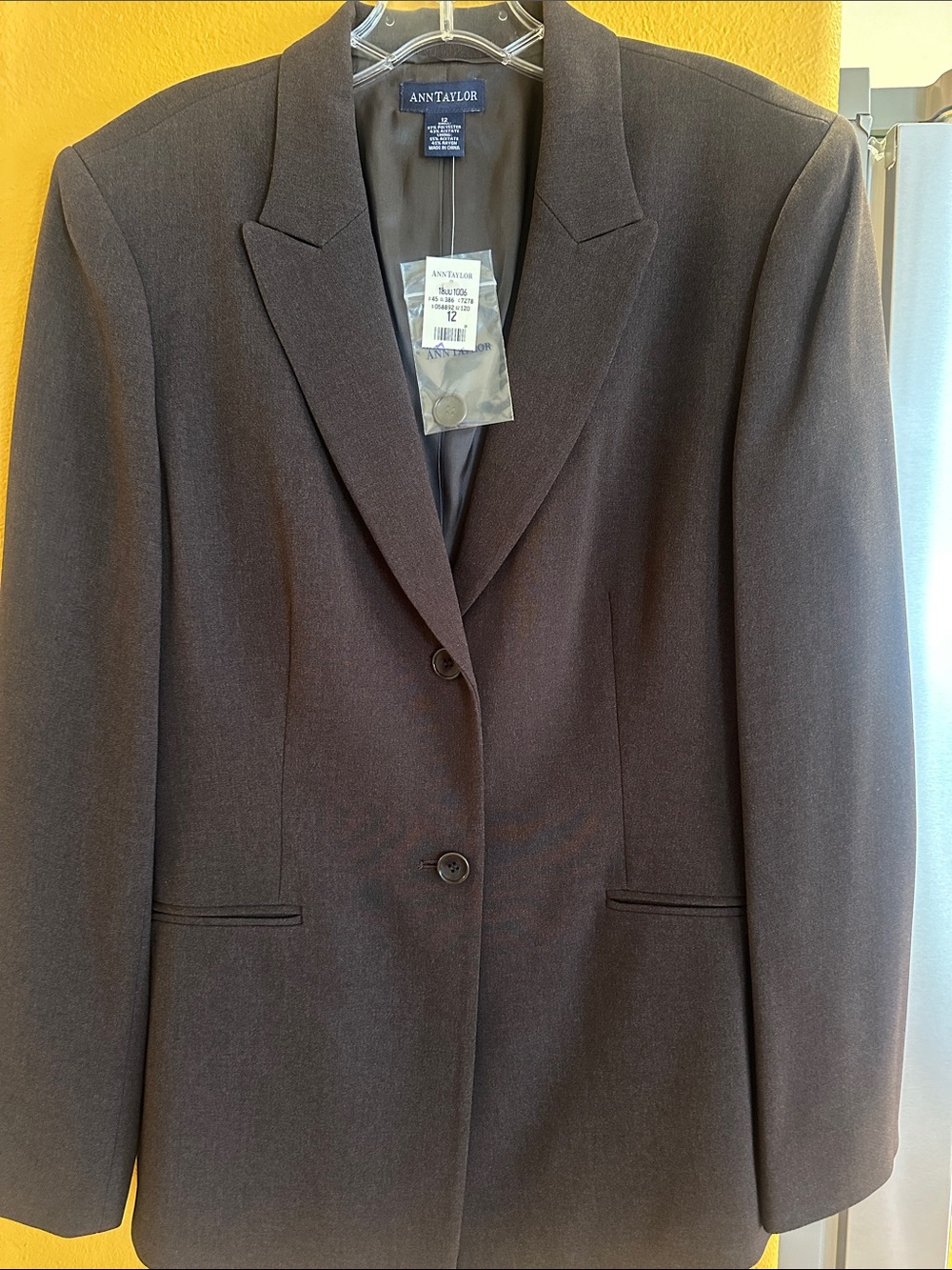 Ann Taylor Dark Brown Women's Two-Button Tailored Blazer